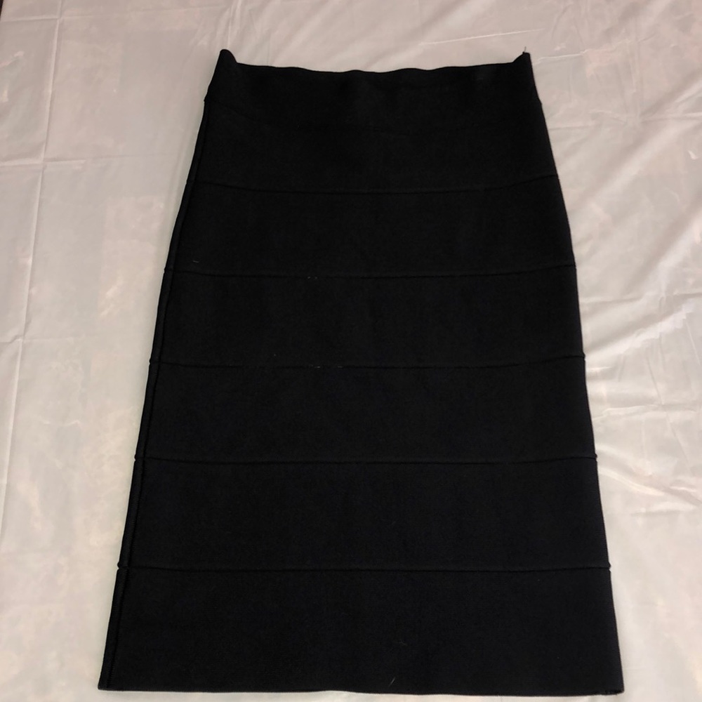 BCBG Black Textured Skirt